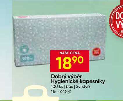 Dobrý výběr Hygienické kapesníky 100 ks