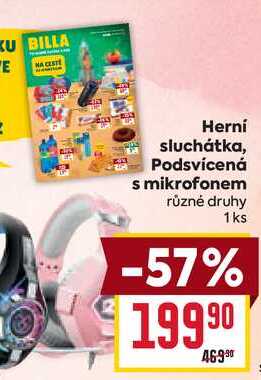 Herní sluchátka, Podsvícená s mikrofonem různé druhy 1ks