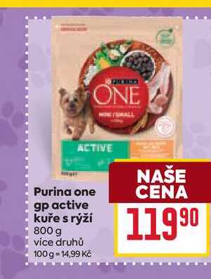 Purina one gp active kuře s rýži 800 g 