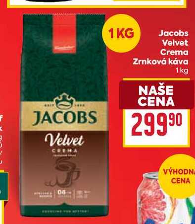Jacobs Velvet Crema Zrnková káva 1kg