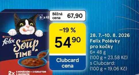 Felix Polévky pro kočky, 6x 48 g 