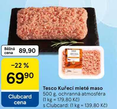 Tesco Kuřecí mleté maso, 500 g 