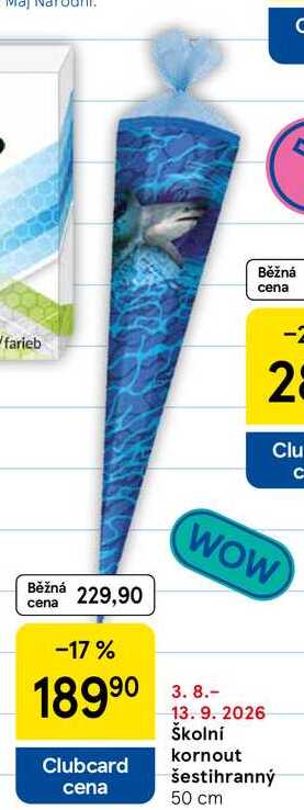 Školní kornout šestihranný 50 cm 
