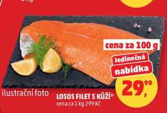LOSOS FILET S KŮŽÍ, 1 kg