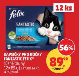 KAPSIČKY PRO KOČKY FANTASTIC FELIX různé druhy, 12x 85 g