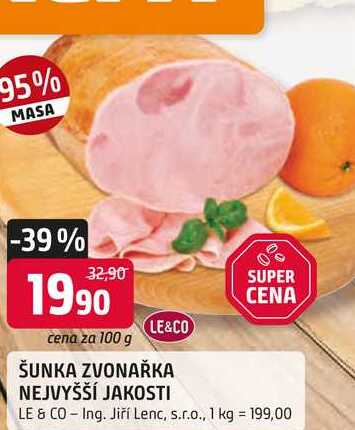 LE&CO ŠUNKA ZVONAŘKA NEJVYŠŠÍ JAKOSTI 100g