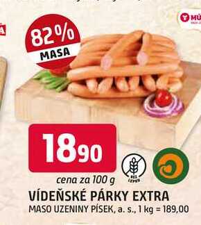 VÍDEŇSKÉ PÁRKY EXTRA 100g