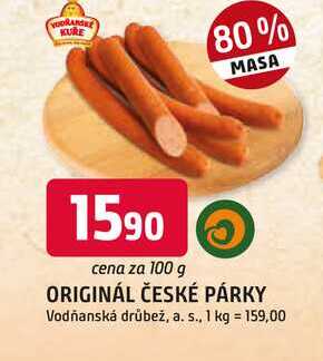 ORIGINÁL ČESKÉ PÁRKY 100g