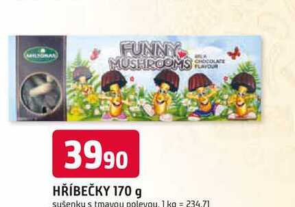 HŘÍBEČKY 170 g sušenky s tmavou polevou