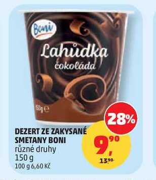 DEZERT ZE ZAKYSANÉ SMETANY BONI různé druhy, 150 g