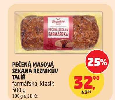 PEČENÁ MASOVÁ SEKANÁ ŘEZNÍKŮV TALÍŘ farmářská, 500 g