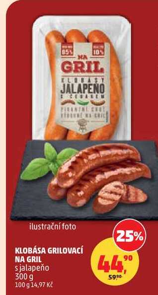 KLOBÁSA GRILOVACÍ NA GRIL s jalapeño, 300 g