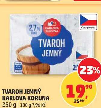 TVAROH JEMNÝ KARLOVA KORUNA, 250 g