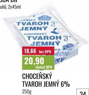 CHOCEŇSKÝ TVAROH JEMNÝ 6%, 250g