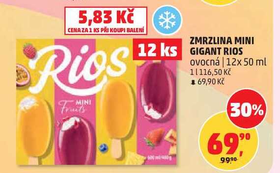 ZMRZLINA MINI GIGANT RIOS ovocná, 12x 50 ml  