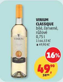 VINIUM CLASSIQUE bílé, červené, růžové, 0,75 l