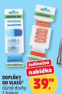 DOPLŇKY DO VLASŮ různé druhy, 1 balení