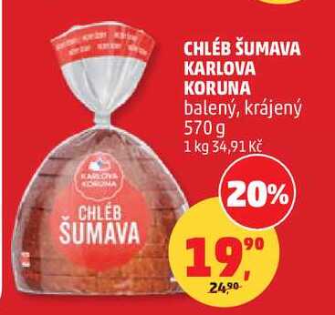 CHLÉB ŠUMAVA KARLOVA KORUNA balený, krájený, 570g  