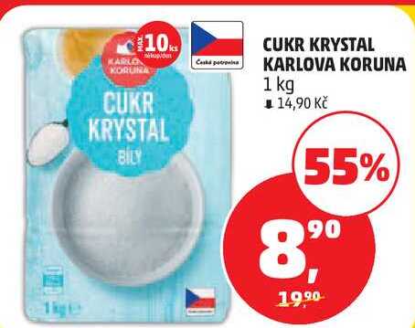 CUKR KRYSTAL KARLOVA KORUNA, 1 kg   v akci