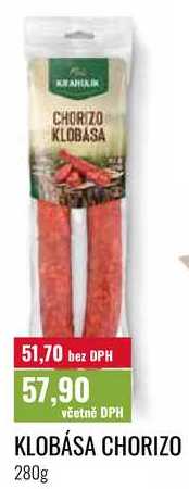 KLOBÁSA CHORIZO, 280g  