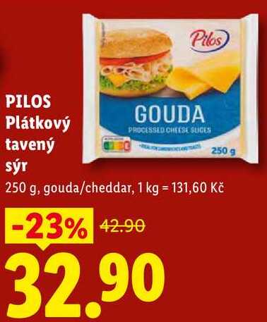 PILOS Plátkový tavený sýr, 250 g