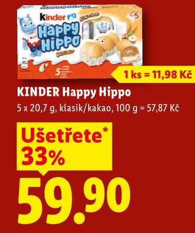 KINDER Happy Hippo, 5x 20,7 g