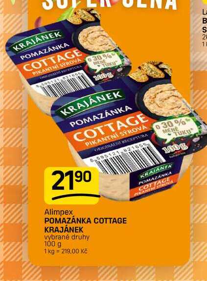 POMAZÁNKA COTTAGE KRAJÁNEK vybrané druhy 100 g