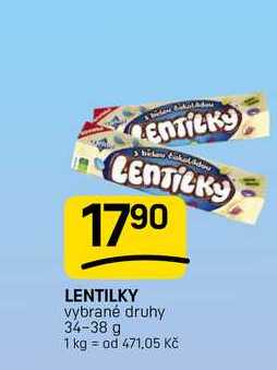 LENTILKY vybrané druhy 34-38 g 
