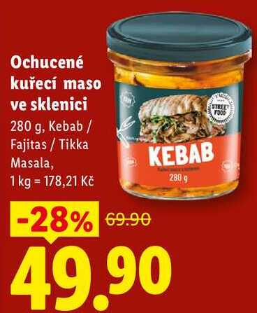 Ochucené kuřecí maso ve sklenici, 280 g