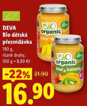 DEVA Bio dětská přesnídávka, 190 g Lidl
