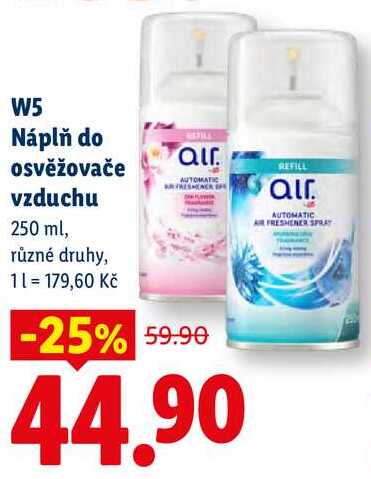 W5 Náplň do osvěžovače vzduchu, 250 ml
