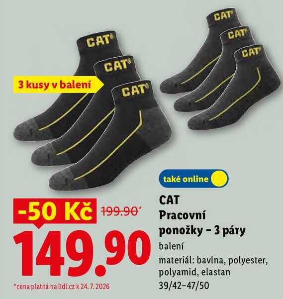 CAT Pracovní ponožky - 3 páry 