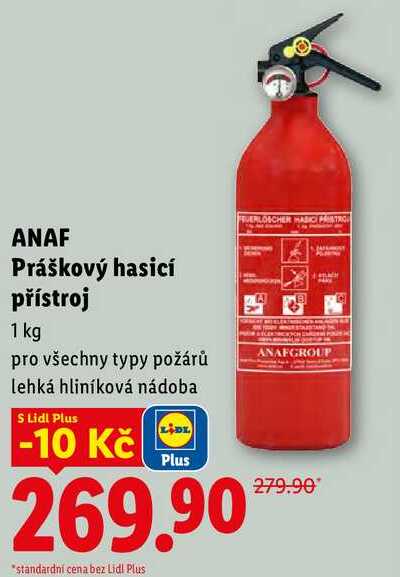 ANAF Práškový hasicí přístroj, 1 kg