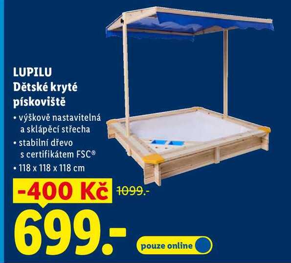 LUPILU Dětské kryté pískoviště Lidl