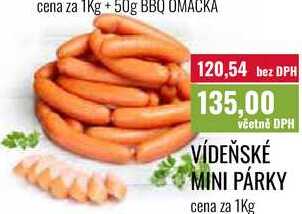 VÍDEŇSKÉ MINI PÁRKY cena za 1Kg