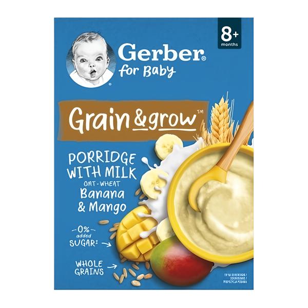 Gerber Natural mléčná kaše pšenično-ovesná mango a banán Košík.cz