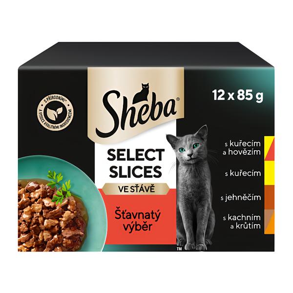Sheba kapsičky smíšený výběr ve šťávě pro dospělé kočky 12x85g