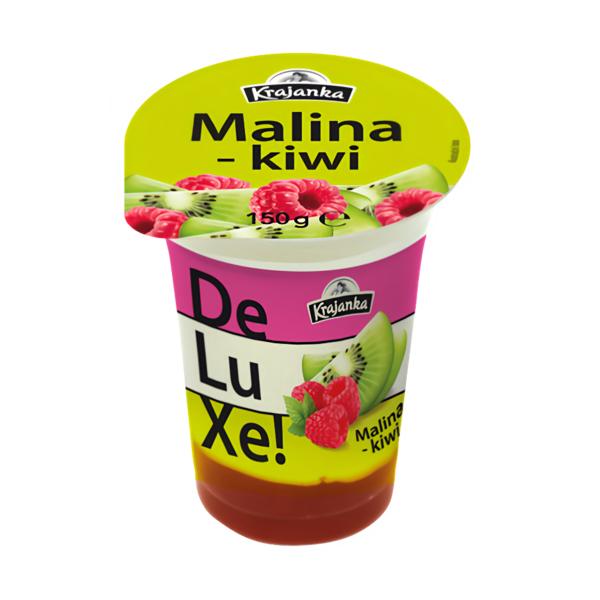 Krajanka DeLuXe smetanový jogurt 7,2% malina-kiwi