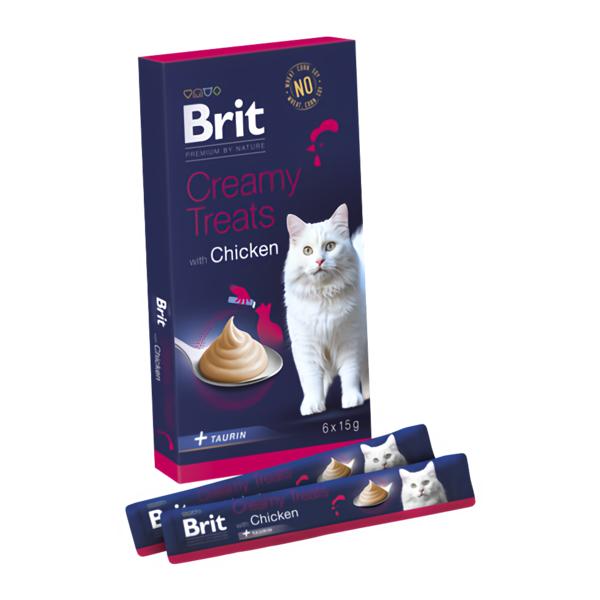 Brit Premium by Nature Cat Creamy Treats with Chicken 6x15g, pro kočky