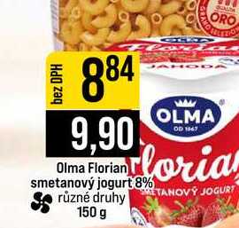 Olma Floria smetanový jogurt 8% různé druhy 150 g