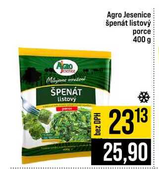 Agro Jesenice špenát listový porce 400 g