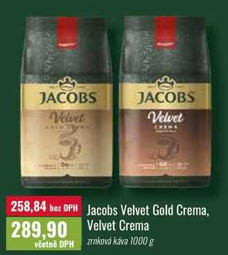 Jacobs Velvet Gold Crema, Velvet Crema 1000 g