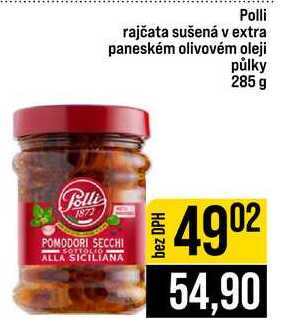 Polli rajčata sušená v extra paneském olivovém oleji půlky 285 g