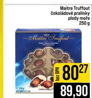 Maitre Truffout čokoládové pralinky plody moře 250 g