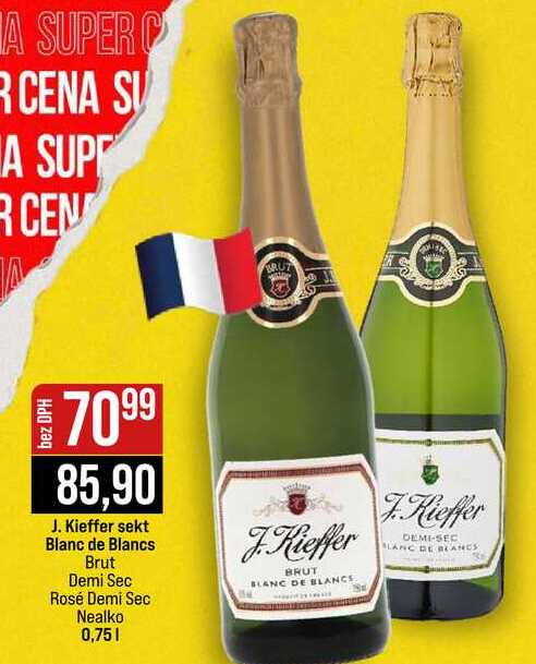 J. Kieffer sekt Blanc de Blancs Brut Demi Sec Rosé Demi Sec Nealko 0,75l