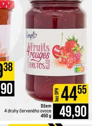 Džem 4 druhy červeného ovoce 450 g
