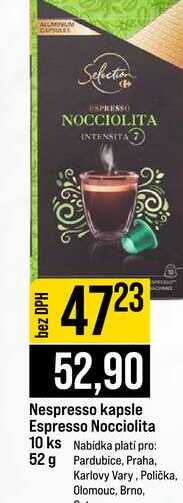 Nespresso kapsle Espresso Nocciolita 10 ks 52 g