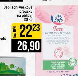 Depilační voskové proužky na obličej 20 ks