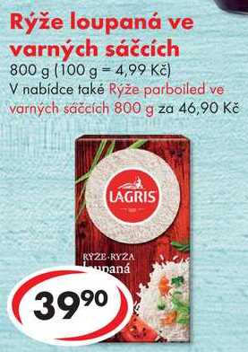 Rýže loupaná ve varných sáčcích, 800 g 
