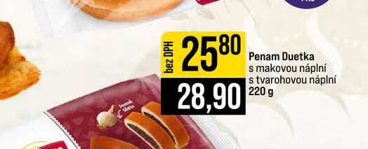 Penam Duetka makovou náplní s tvarohovou náplní 220 g
